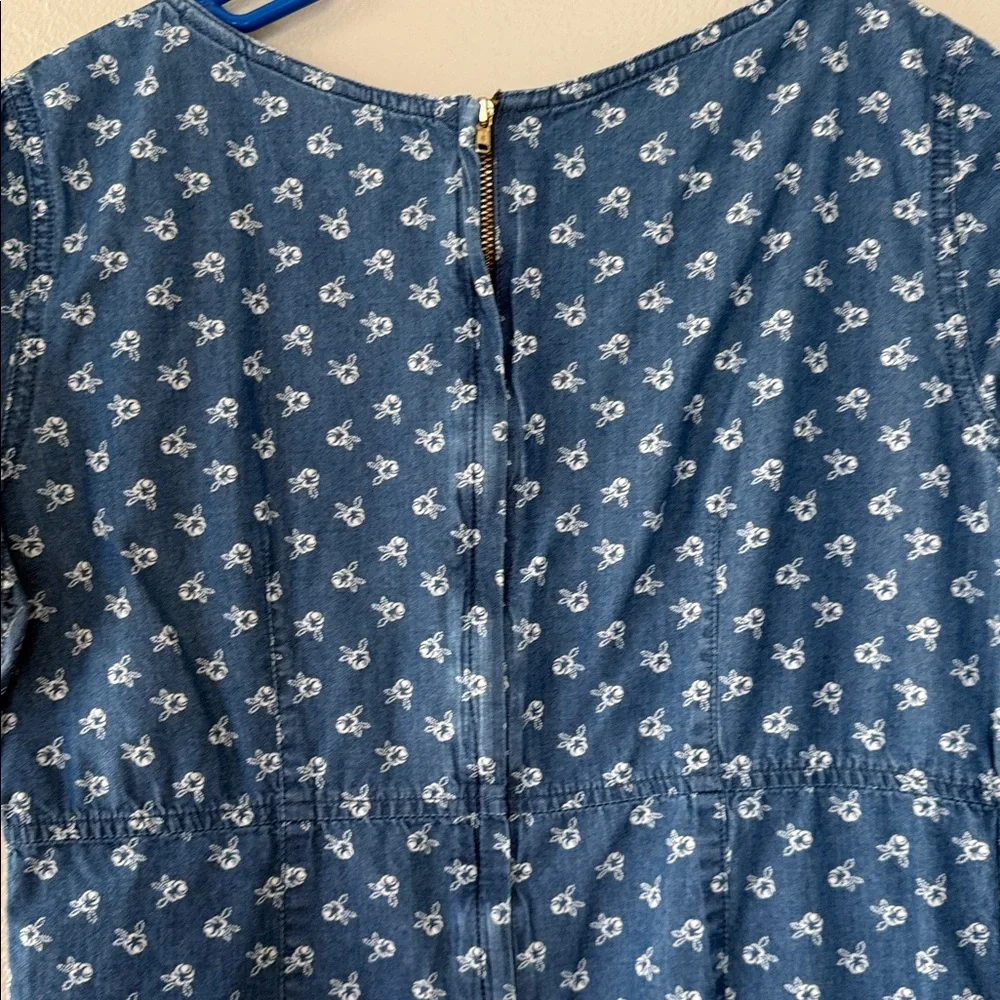 Vintage Liz Claiborne Navy Patterned Midi Dress 8 - Picture 6 of 6